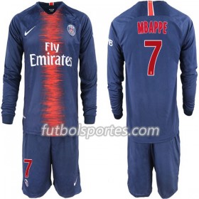 Camisetas Paris Saint Germain Mbappe 7 Niño Primera Equipacion 2018/2019 Manga Larga